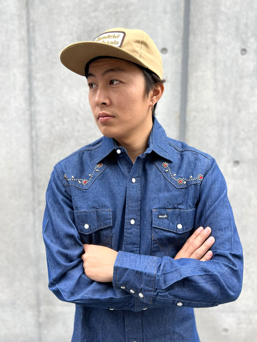 純正特価 HTC WRANGLER DENIM SHIRT スタッズ ターコイズ 正規品